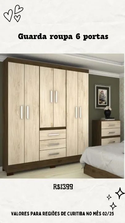 Promoção Guarda Roupa 6 Portas - 07/02/25 