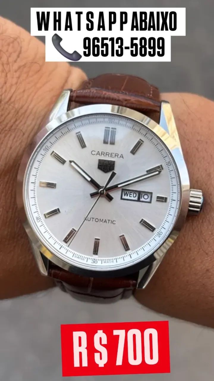 Relógio TAG HEUER CARRERA AUTOMÁTIC PULSEIRA DE COURO 