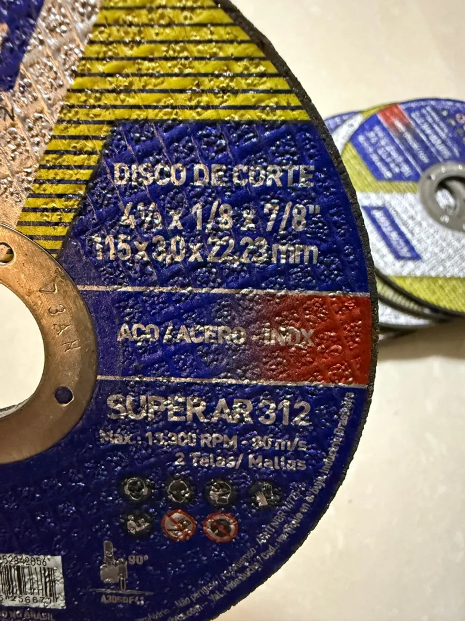 Disco de Corte Superar 312 - 4 1/2 x 1/8 x 7/8