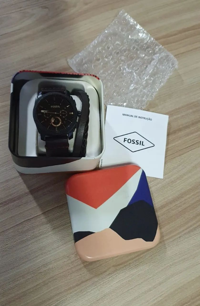 Relógio Fossil Machine Fs4656 Couro - Foto 4