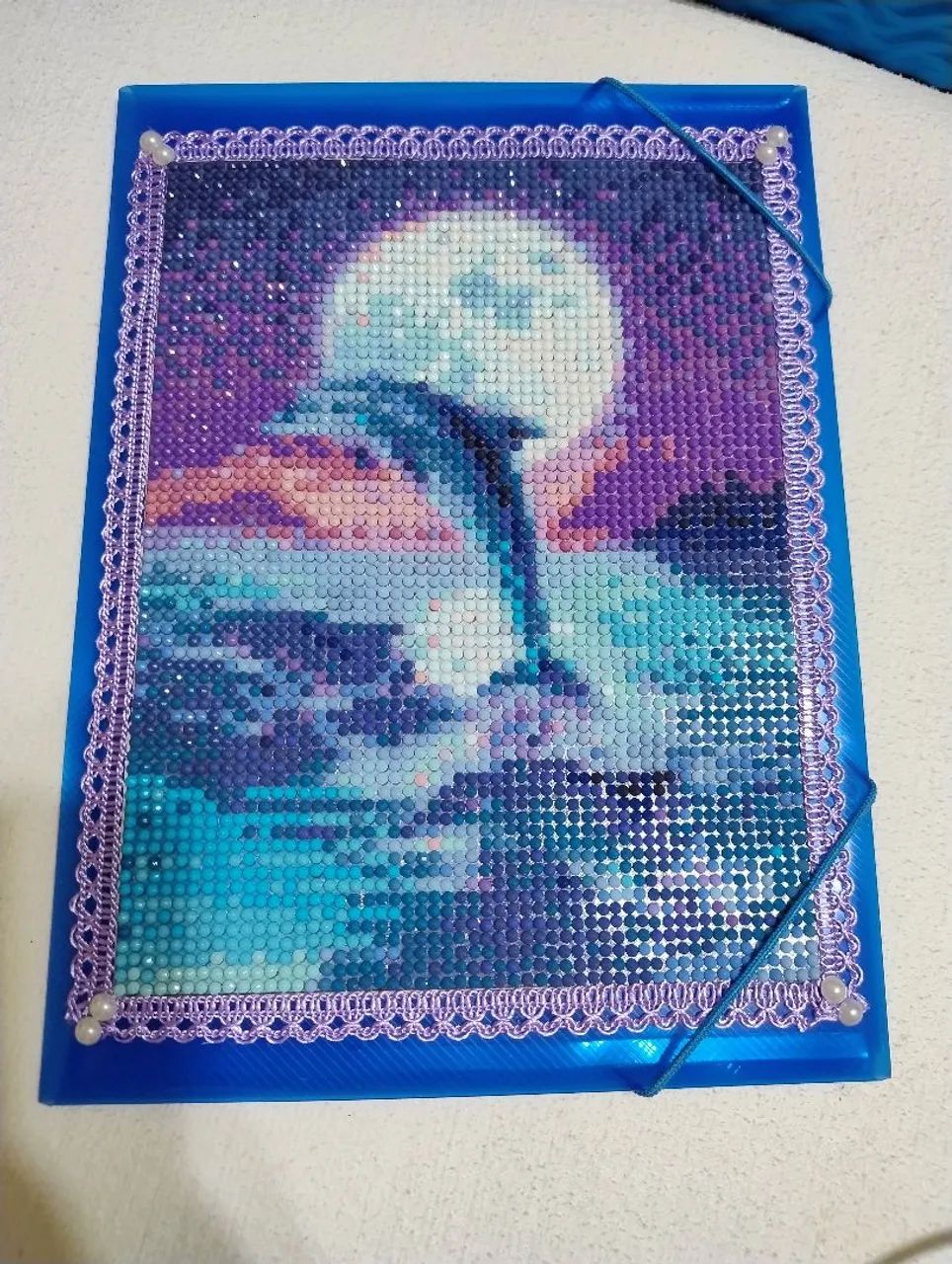 Pasta decorada diamond - Golfinho e Lua