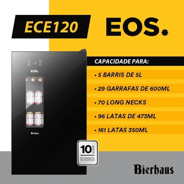 Cervejeira EOS Bierhaus 100L Black Glass - Nova, Lacrada, Nota Fiscal e Garantia