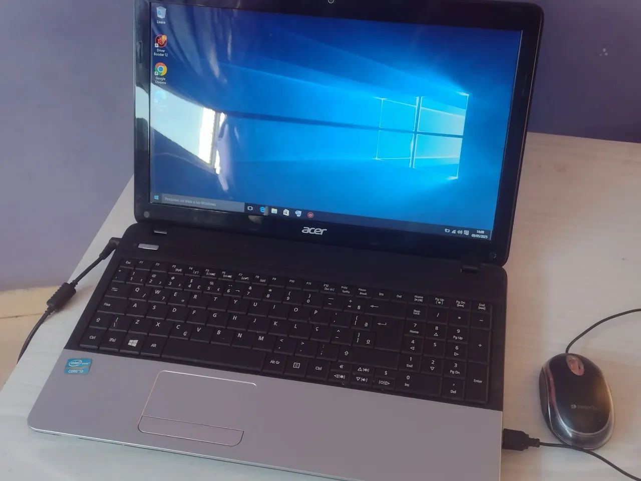 NOTEBOOK ACER TELÃO GIGANTE 15.7POL. CORE I3 2.40GHZ C/CARREGADOR 