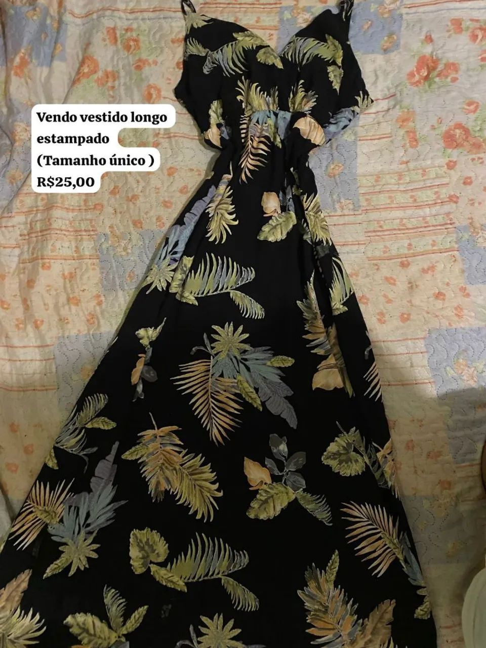 Vestido longo estampado