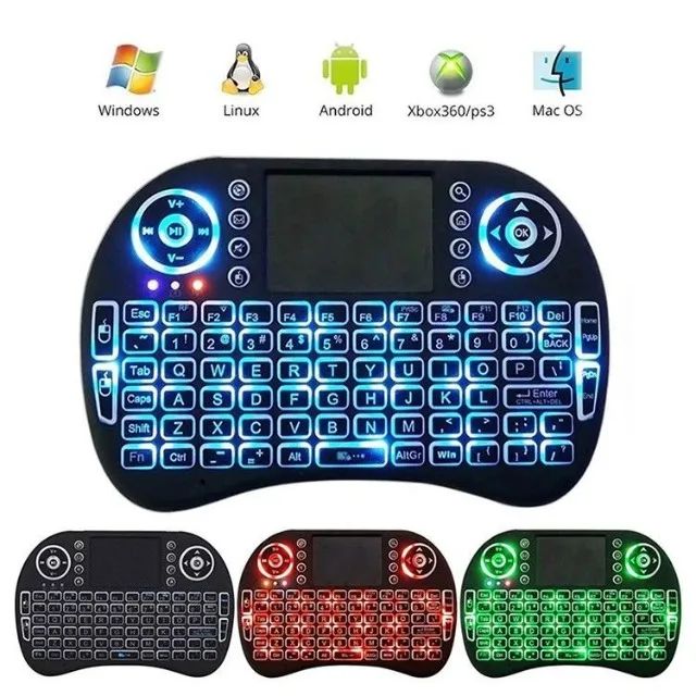 Mini Teclado Led Controle bluetooth para PC Notebook TvBox Smart TV - Foto 3