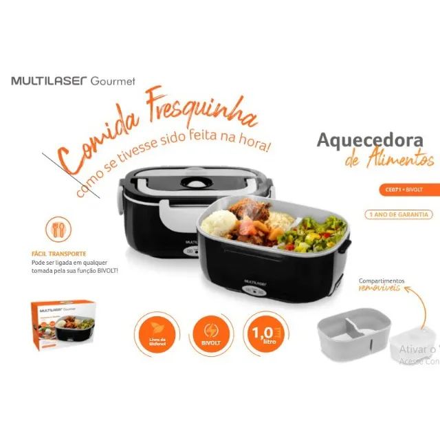 Aquecedor de Alimentos Marmita Elétrica Multilaser 1L  - Foto 2