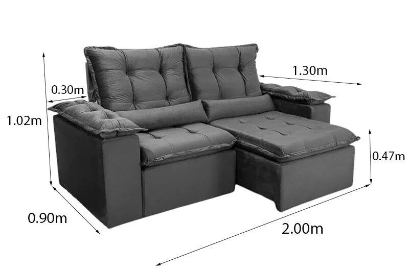 Sofá Retrátil Reclinável 2 Lugares 200cm Veludo Marrom - Foto 5
