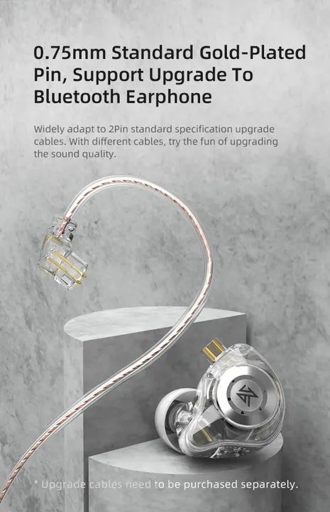 Fone De Ouvido In-ear Kz Edx Pro Cor Crystal - Foto 5