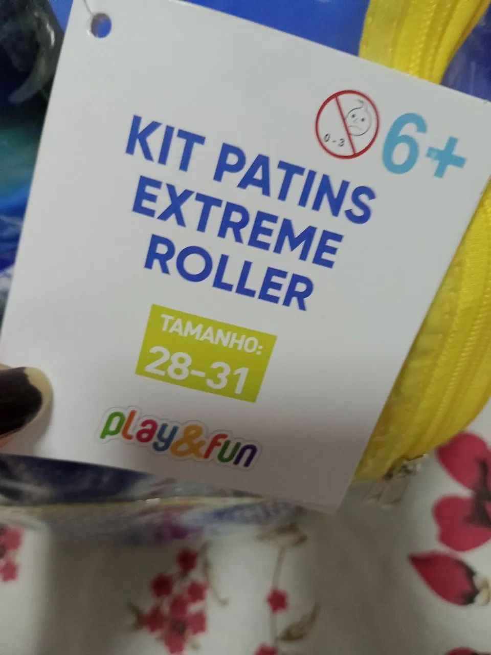 Patins Inline Infantil Play & Fun - Azul e Verde - Foto 3