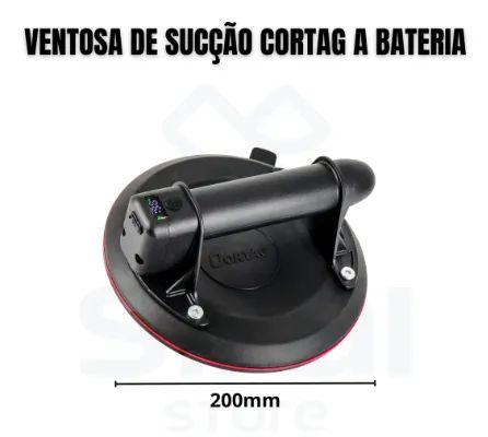 Ventosa De Sucção Vacuo 200mm Cortag A Bateria 150 Kg Maleta