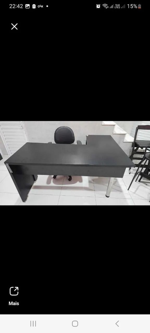 Mesa para escritório MDF  preta cada uma - Foto 2