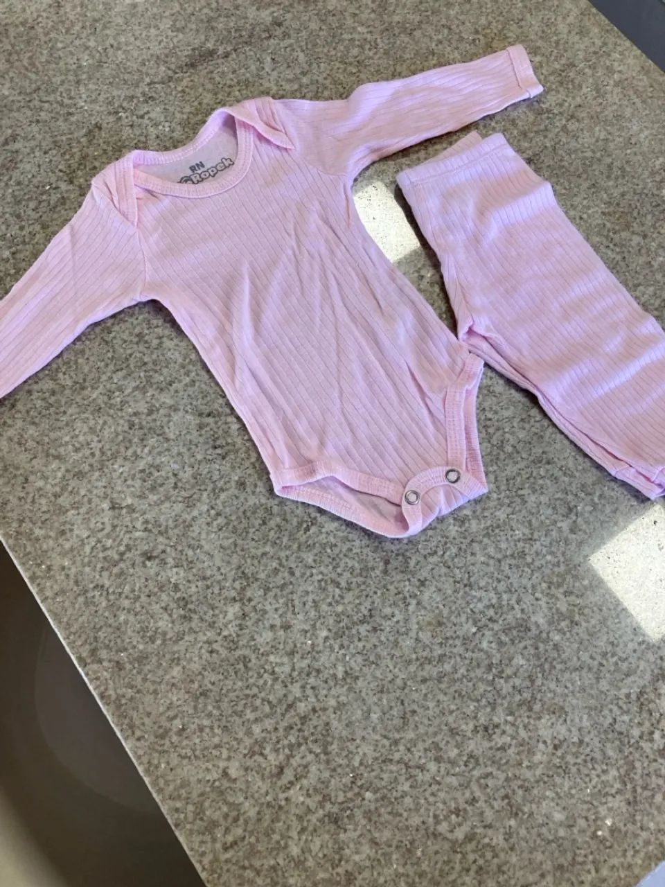 Conjunto Body e Calça Rosa Bebê RN Ropek - Foto 4