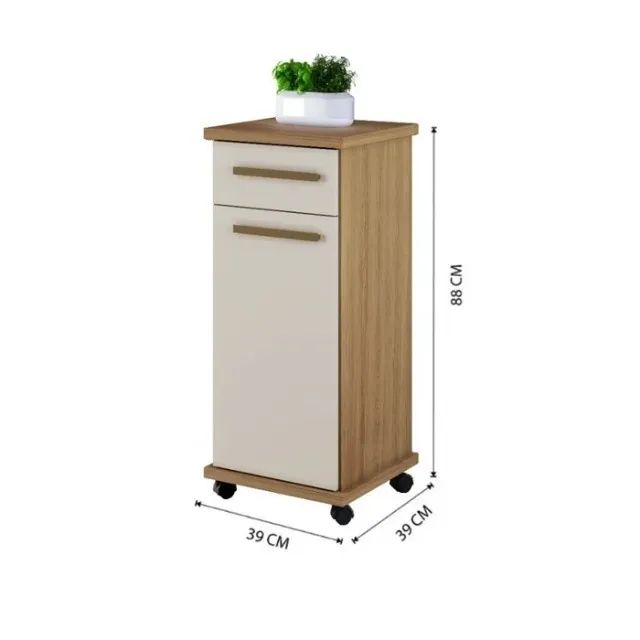 Armário Balcão 01 Portas 01 Gavetas C/Rodizios 39 Cm. Produto Novo Direto de Fábrica. - Foto 3