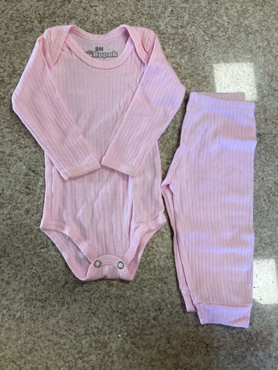 Conjunto Body e Calça Rosa Bebê RN Ropek - Foto 2