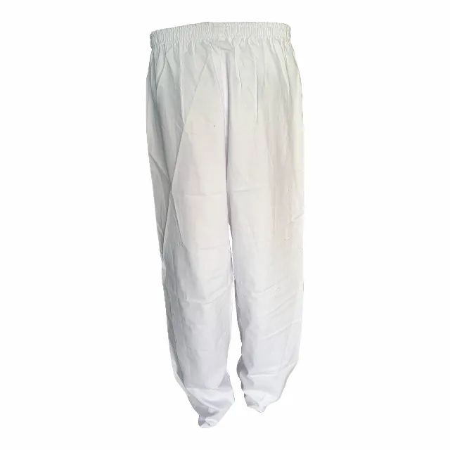 CALÇA BRIM BRANCO COM ELÁSTICO E CADARÇO SEM BOLSOS - Foto 2