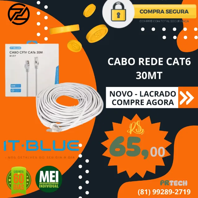 CABO DE REDE CAT6 30 METROS (CABO DE INTERNET)