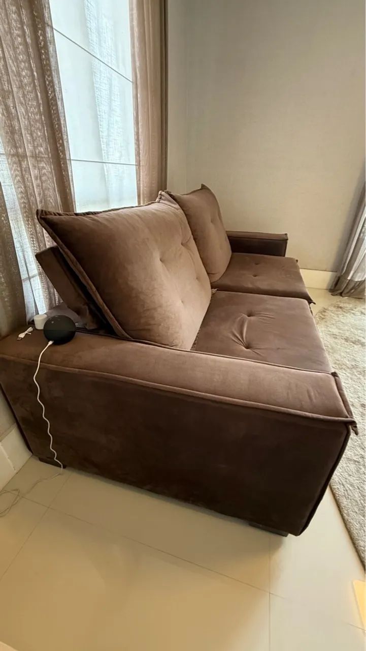 Sofá 2 lugares marrom - Foto 2