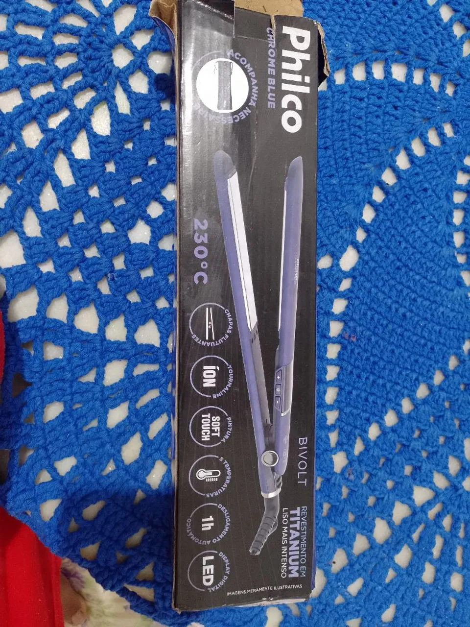 Prancha Alisadora Philco Chrome Blue Titanium 230ºC