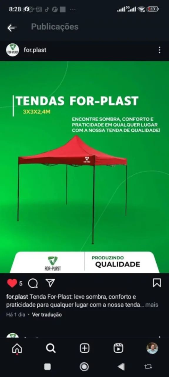 Tendas For-Plast 3x3x2,4m - Qualidade e Praticidade - Foto 4
