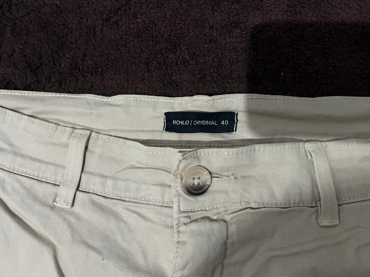 Calça slim bege masculina - Foto 4