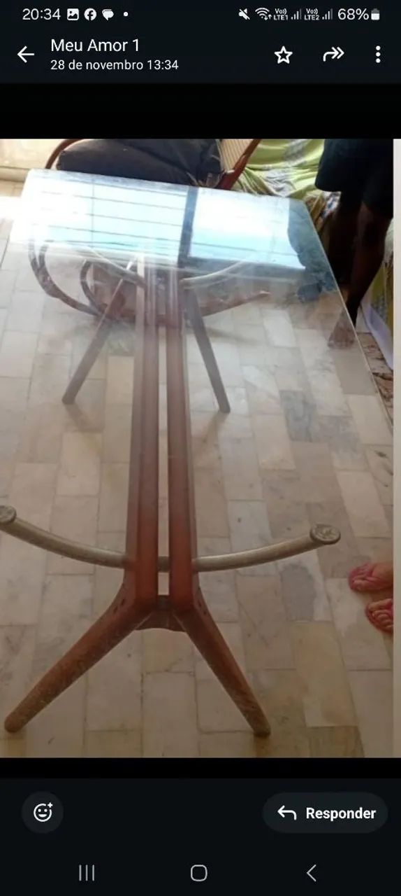 Mesa retangular de vidro com avaria  - Foto 2