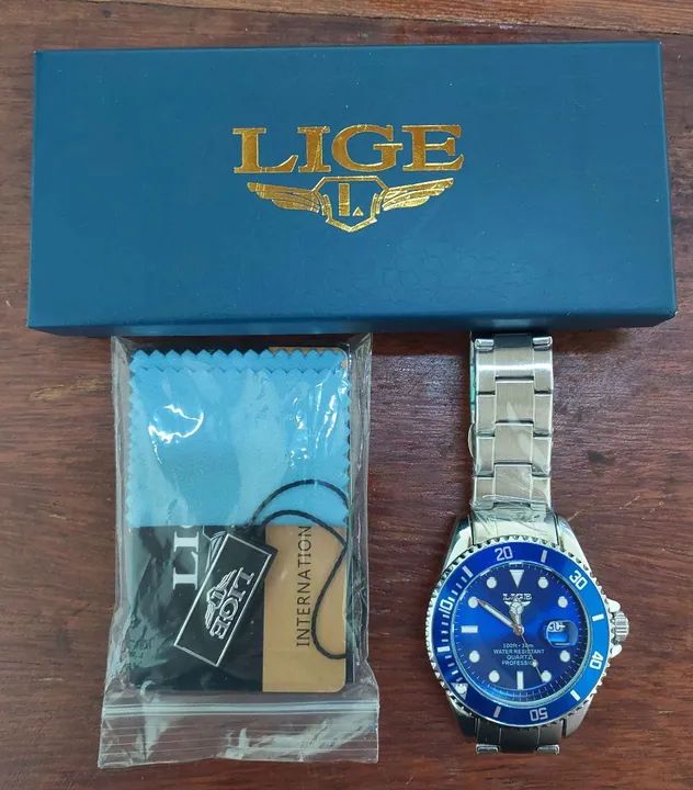 Relógio Masculino Lige Azul - Elegância e Sofisticação - Foto 3