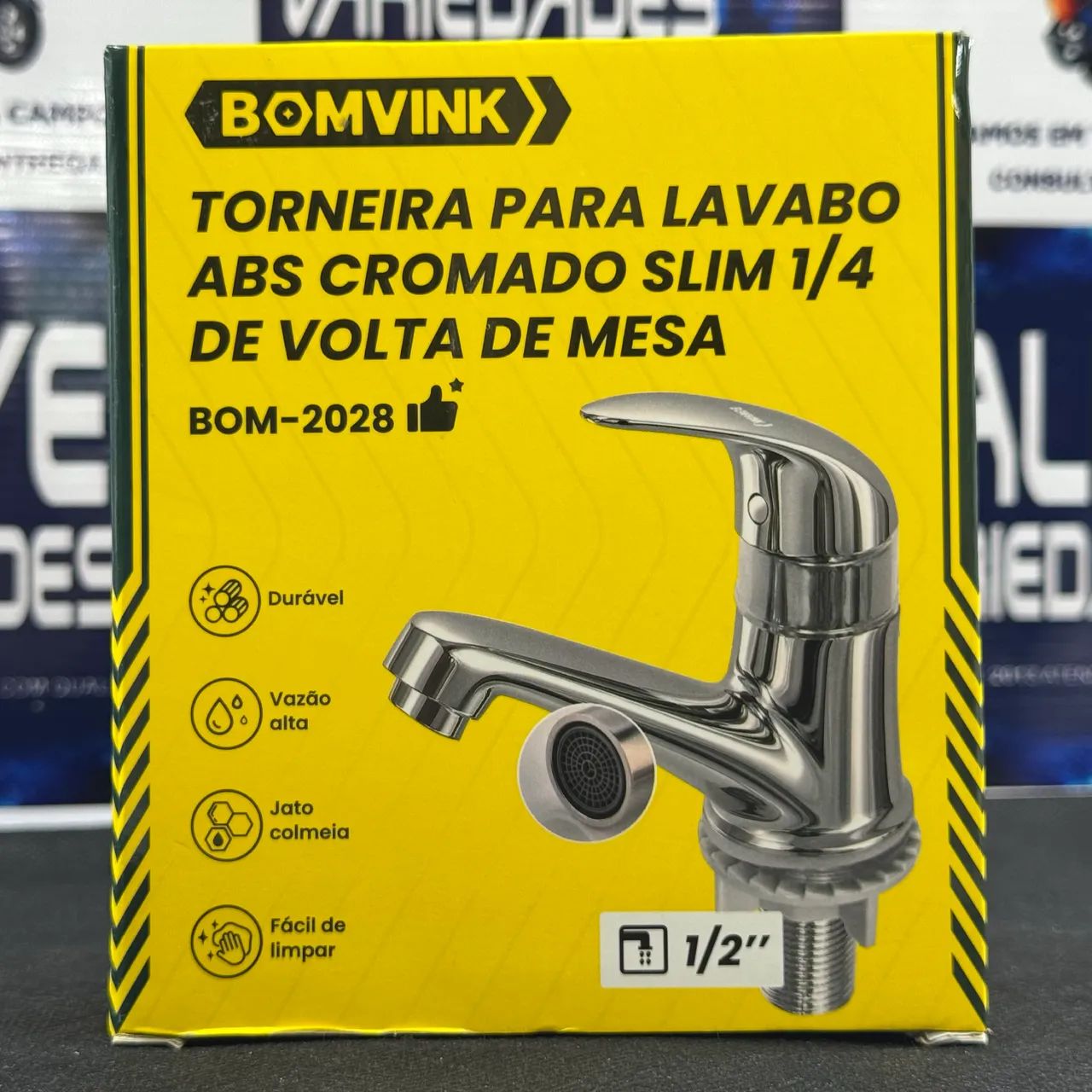 Torneira para Lavabo Bomvink Slim 1/4 de Volta Cromada - Modelo BOM-2028 - Foto 4