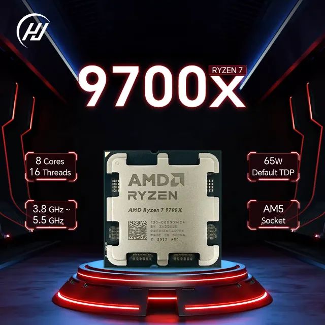 Processador AMD Ryzen 7 9700X, 8-Core, 16-Threads, 3.8GHz (5.5GHz