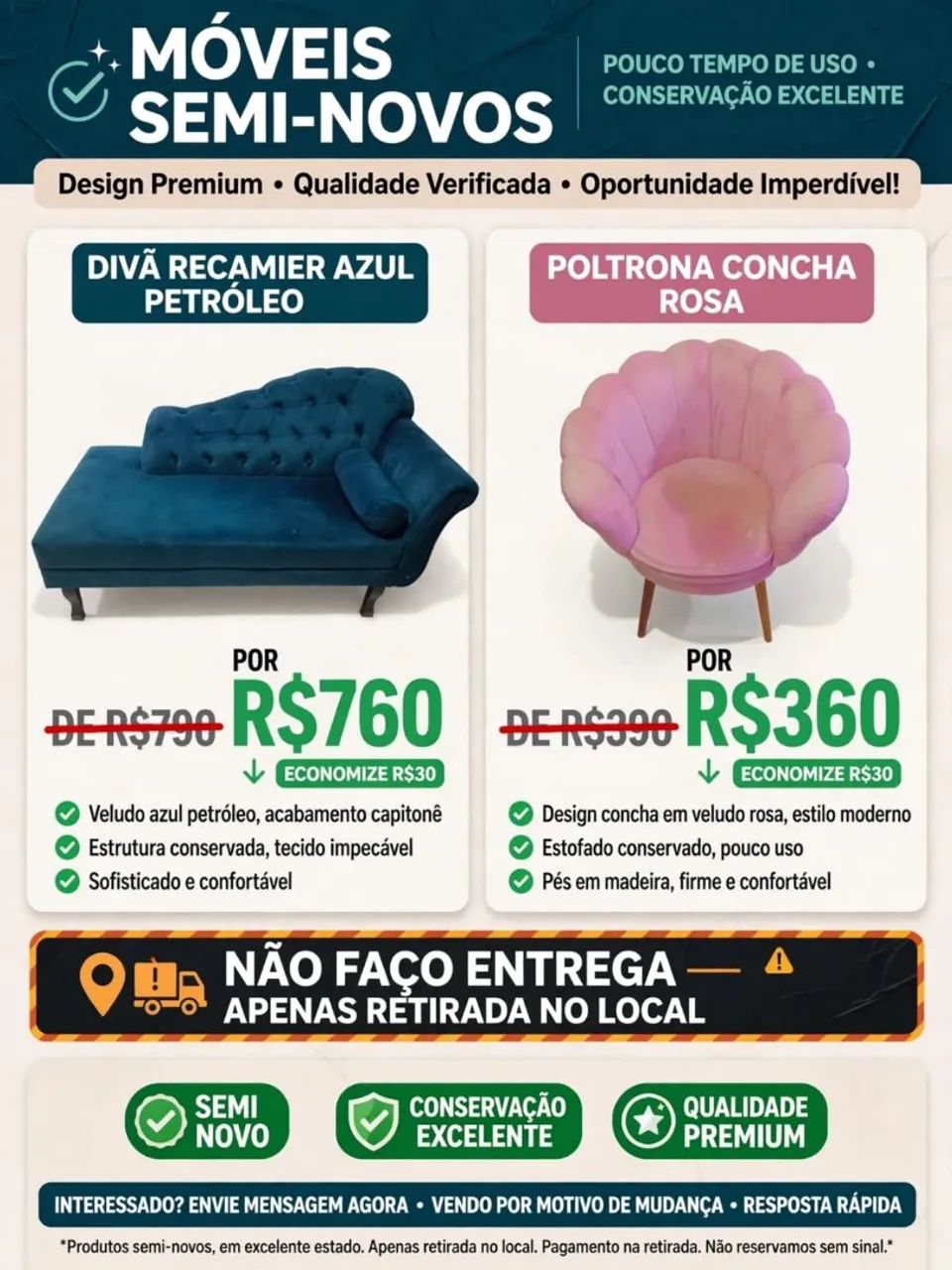 Vendo um sofar e uma poltrona  semi novos bem conservados !