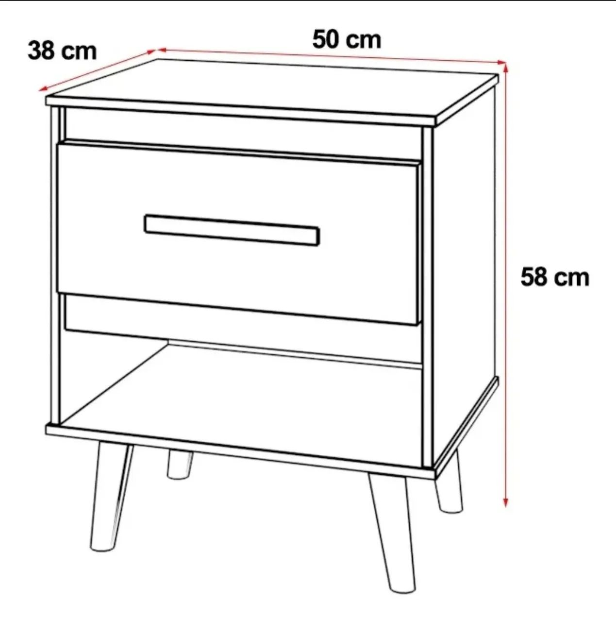 Mesa de Cabeceira Retrô Branca 1 Gaveta 50cm- Nova Montada e a pronta entrega  - Foto 5