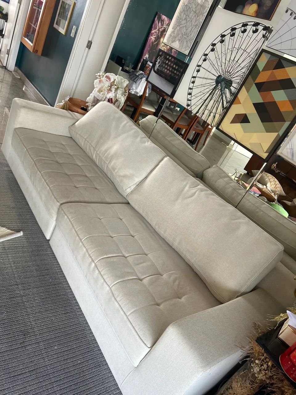 Sofá em linho cru com  2,40mts 