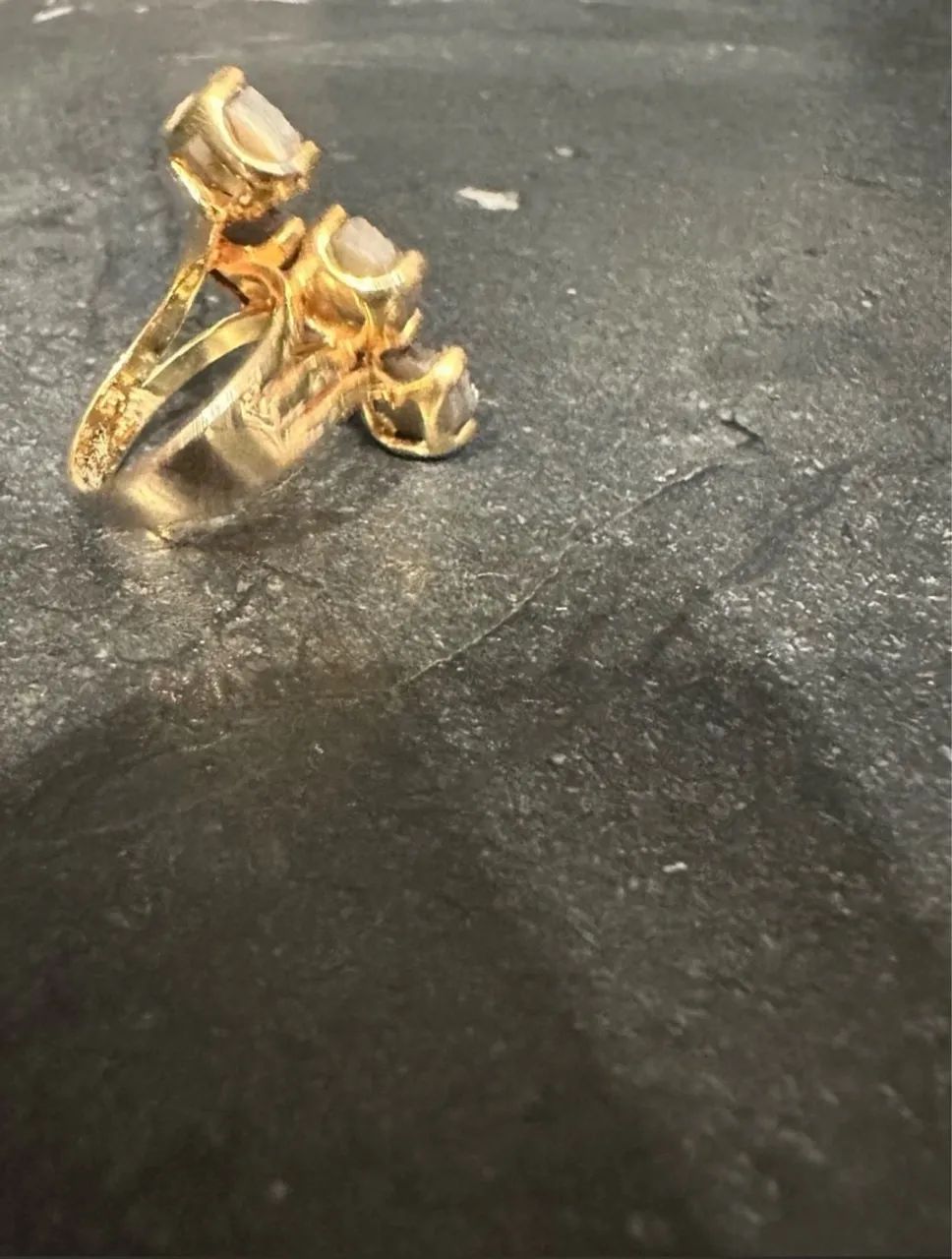 Anel drusas de pedras naturais banho a ouro 18k - Foto 2