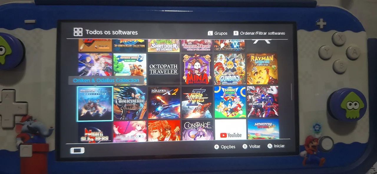 Troco tbem em jogos de NS1 Nintendo switch lite desbloqueado com 512gb - Foto 3