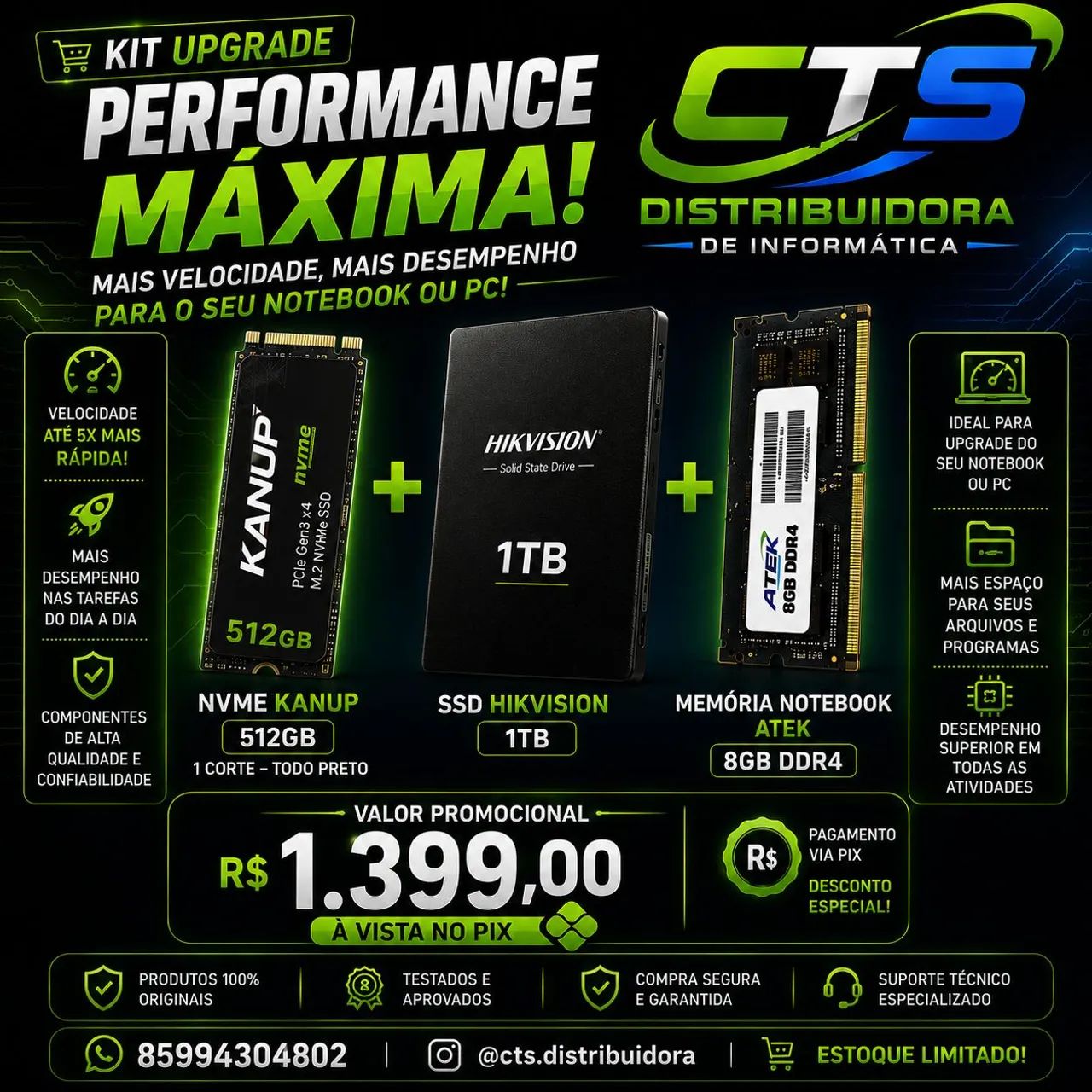 Kit expansão velocidade e armazenamento 