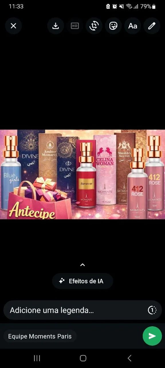 Perfumes similares aos importados.Marca Moments Paris 