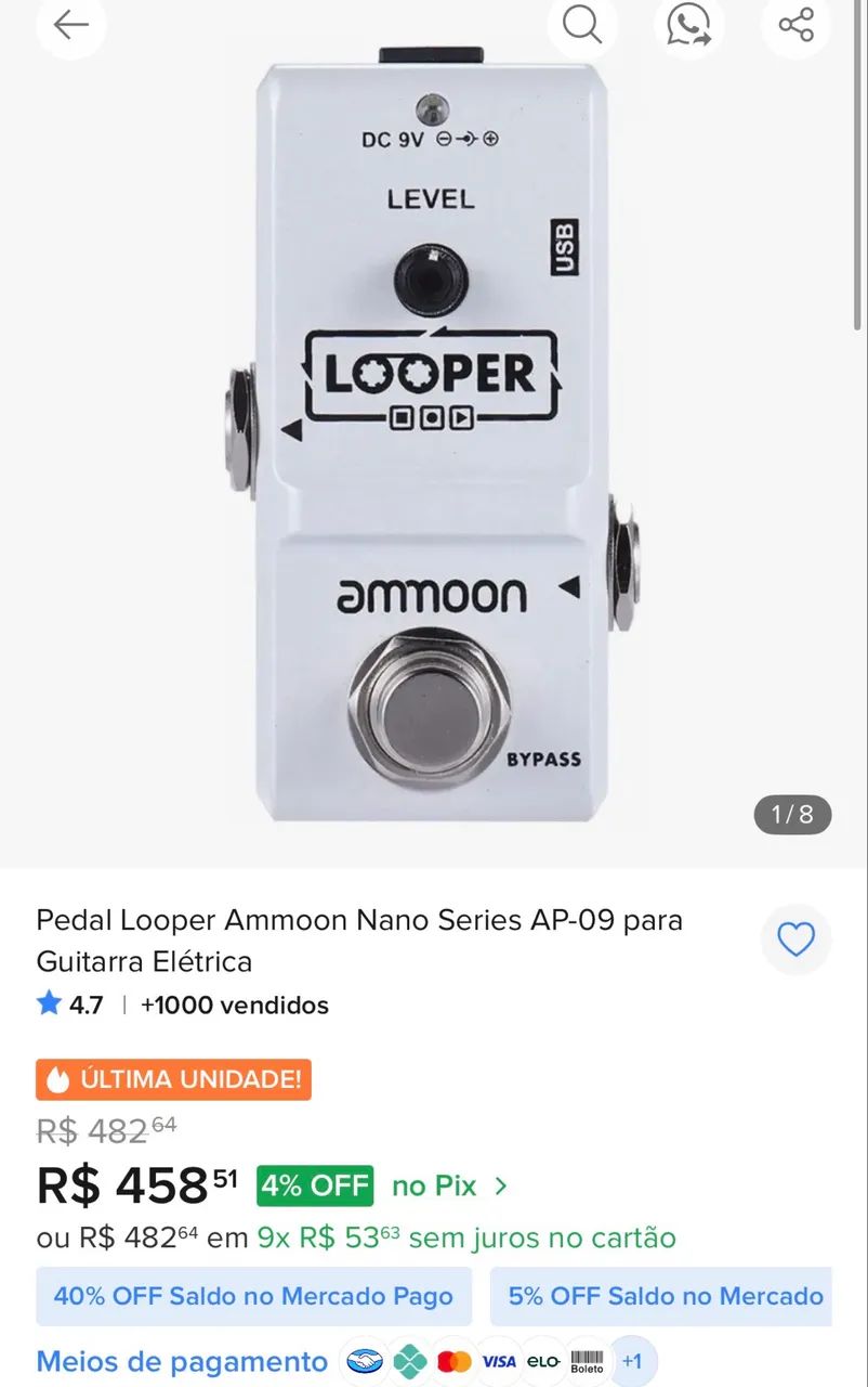 Pedal de looper  Ammoon  - Foto 5