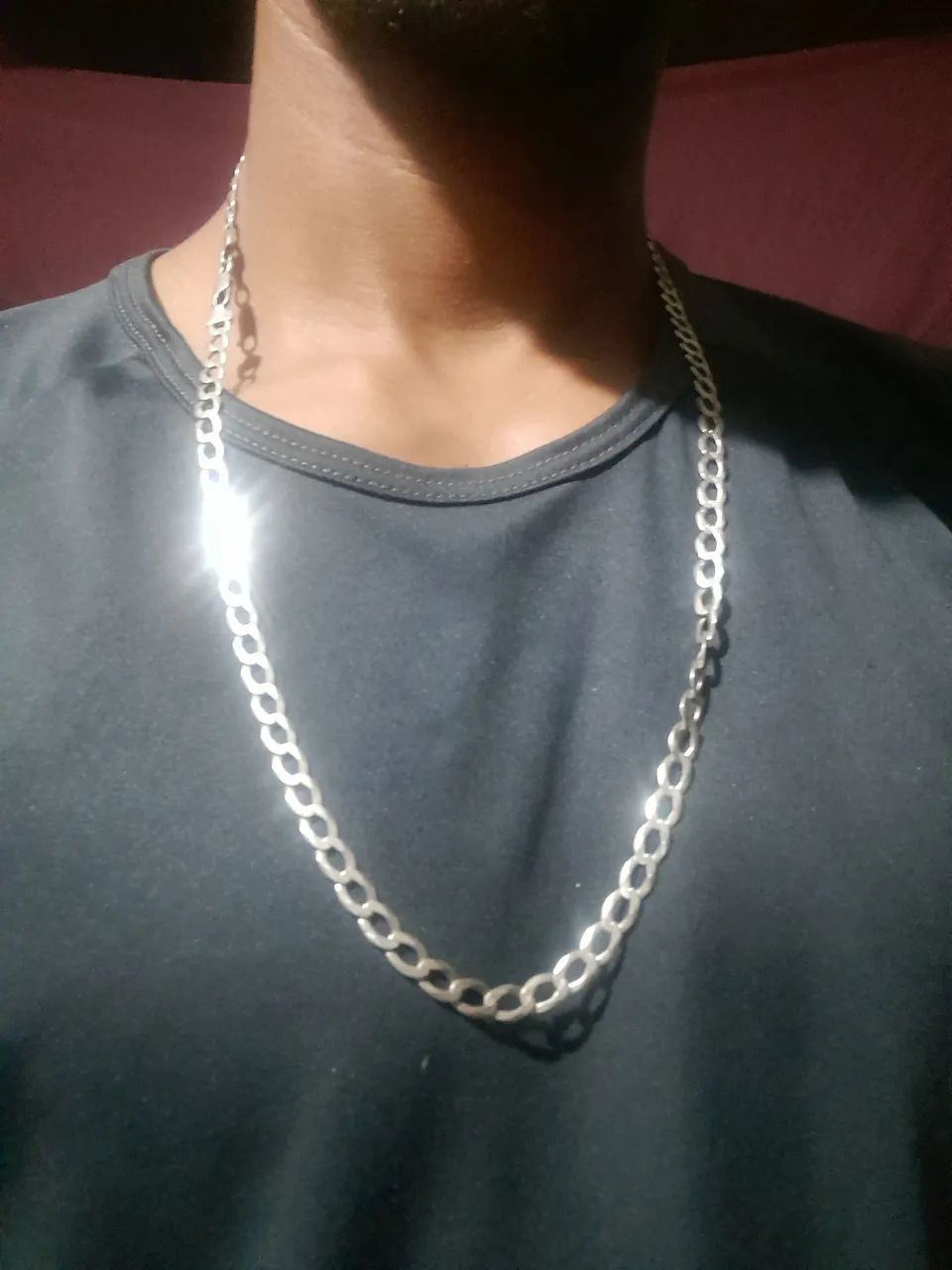 Cordão de prata legítimo original 950