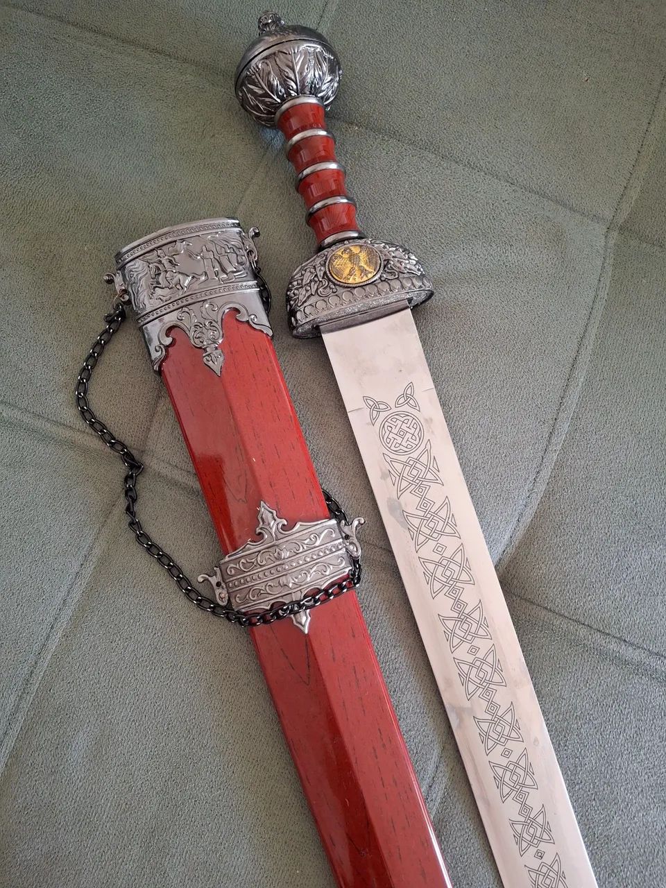 Espada Romana Gladius Decorativa de Coleção - Com Bainha Ornamentada (perfeita)