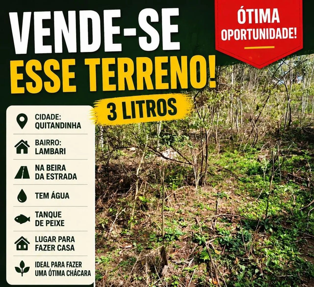 Vende se terreno 1800 Mt