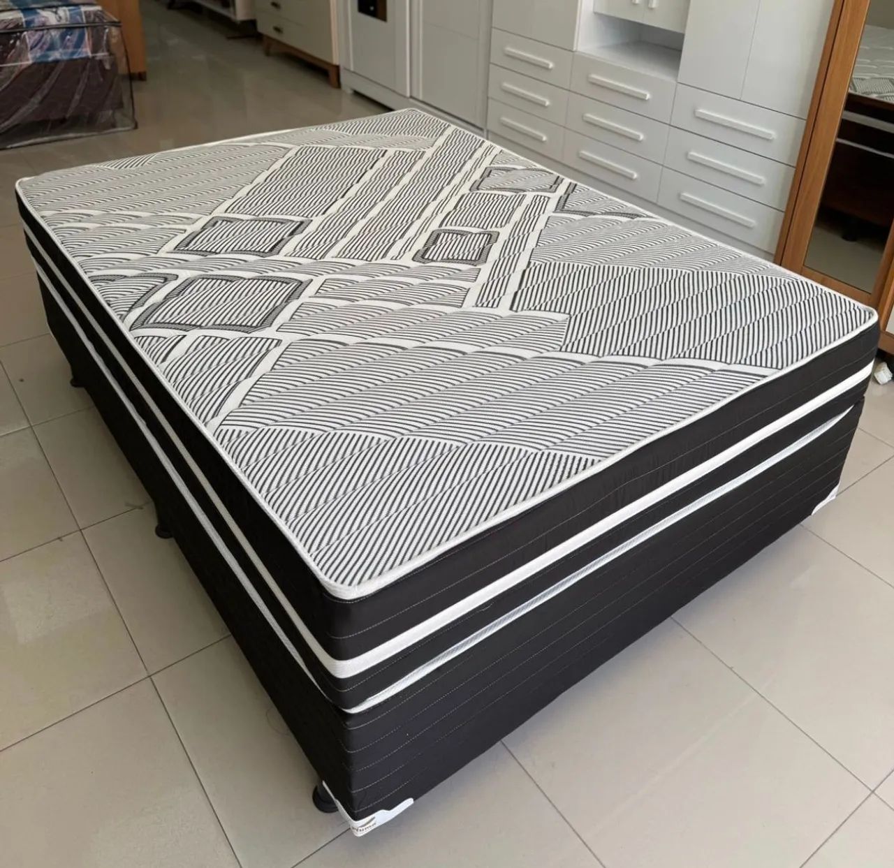 Cama Casal padrão com molas Ensacadas Individual (Base + colchão separado) - Foto 4