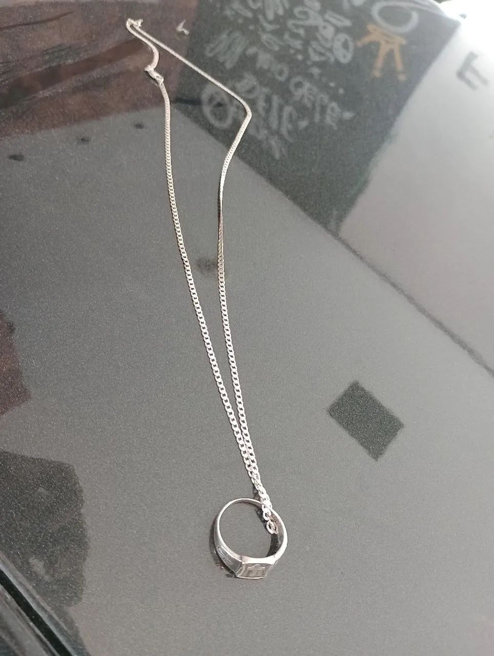 Cordão de prata com anel muito lindo  - Foto 2