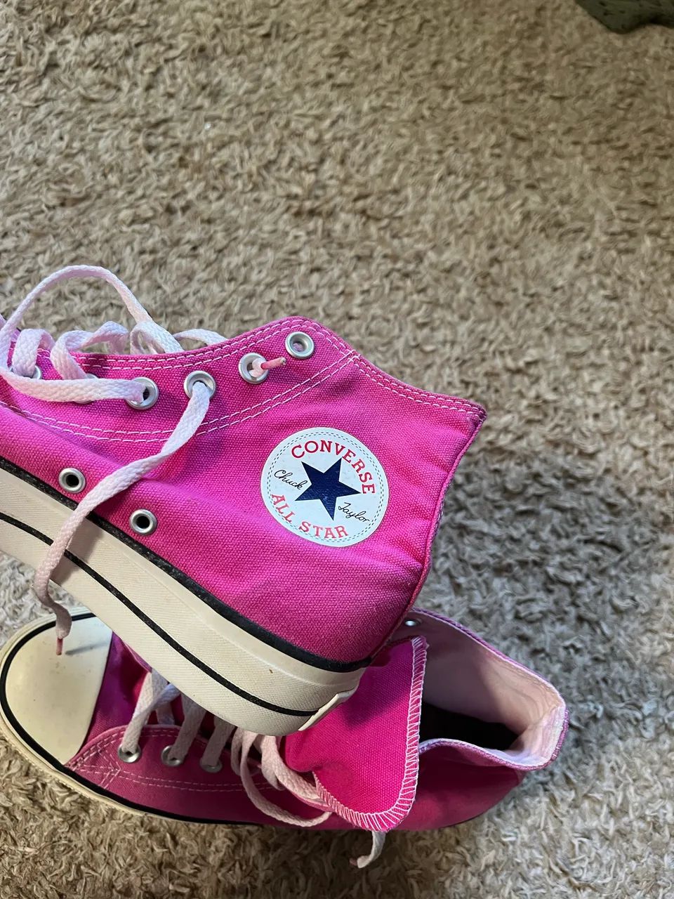 Converse allstar rosa plataforma