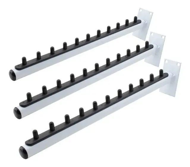 cabide rt p/CaneladoParede Branco 40cm Comercio Organizador (arara)
