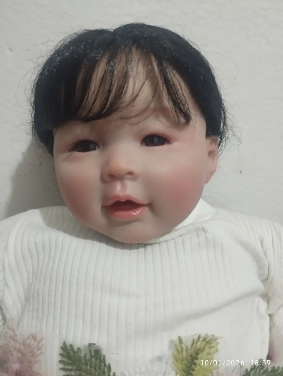 Boneca Bebê Reborn Oriental Japonesa Realista 60cm  - Foto 4