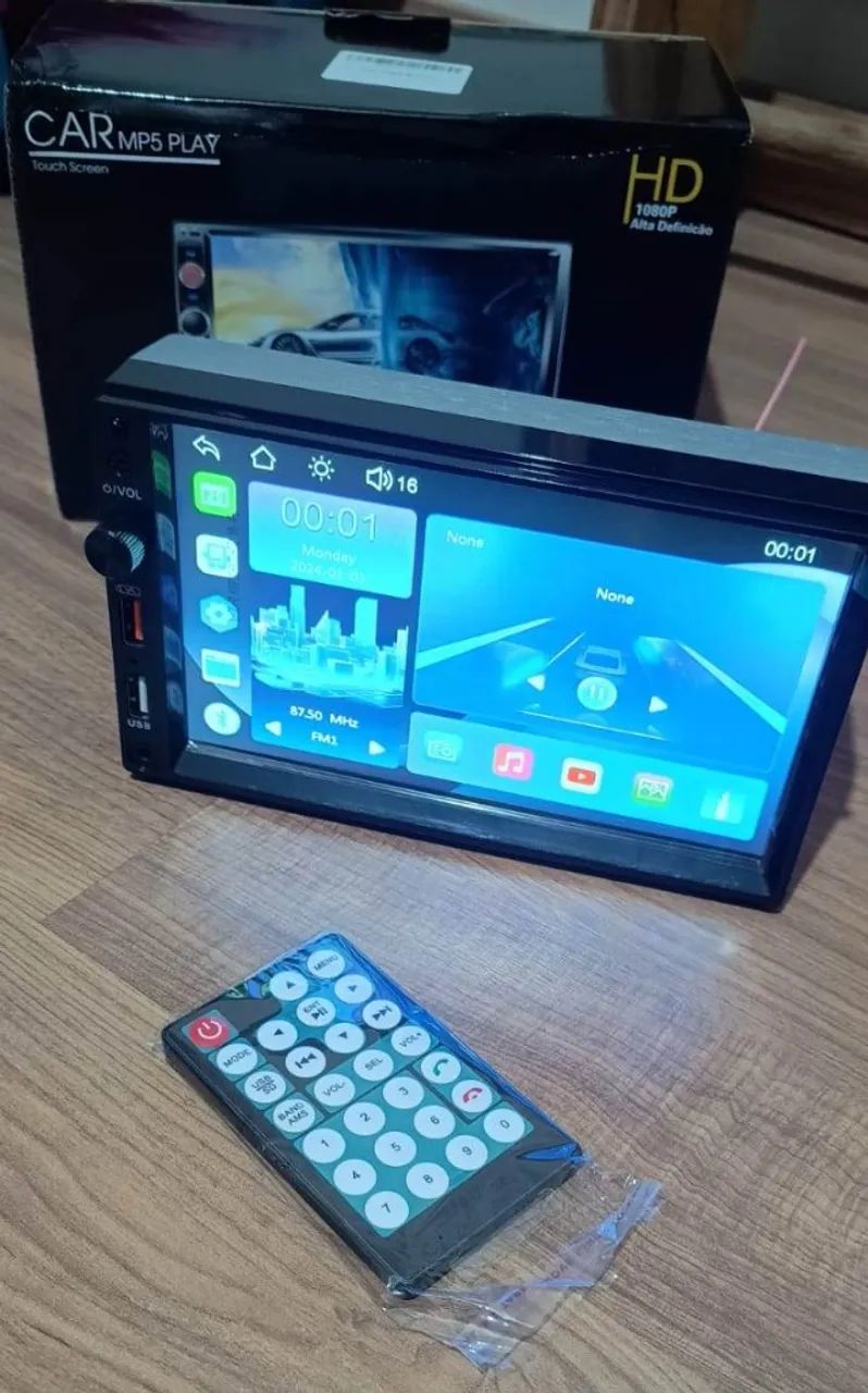 Central Multimídia Mp5 7 Polegadas 2DIN Bluetooth USB Aux Rádio Fm Touch Screen Automotivo - Foto 3