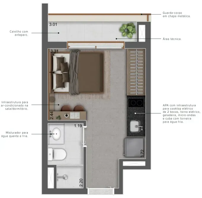 PLANTA 21m²