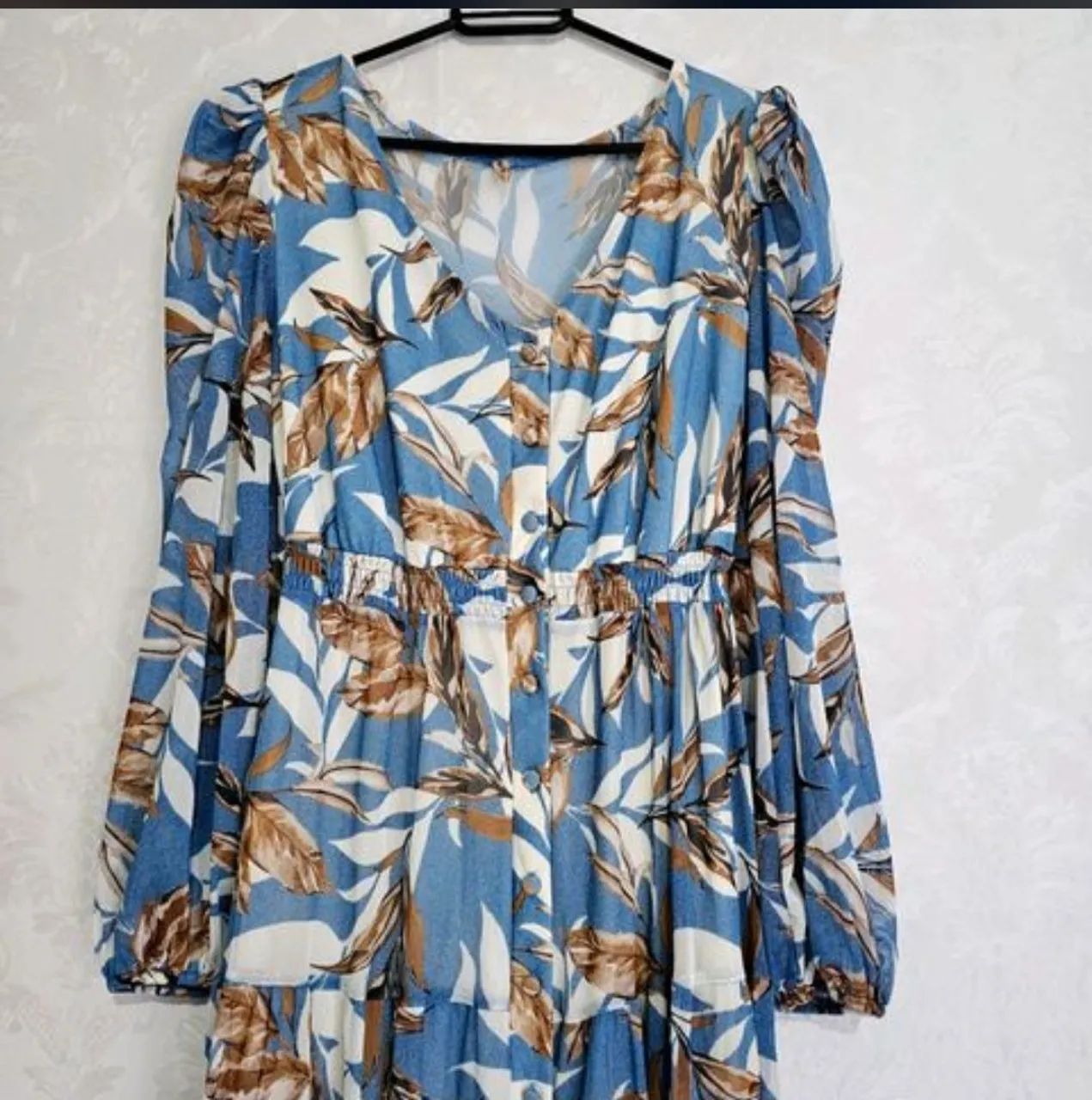 vestido longo feminino estampado azul - Foto 4