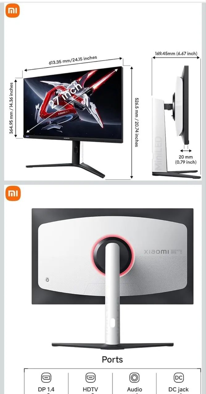 Xiaomi g pro 27i mini Led qhd 27 pol180hz - Monitores - Vila