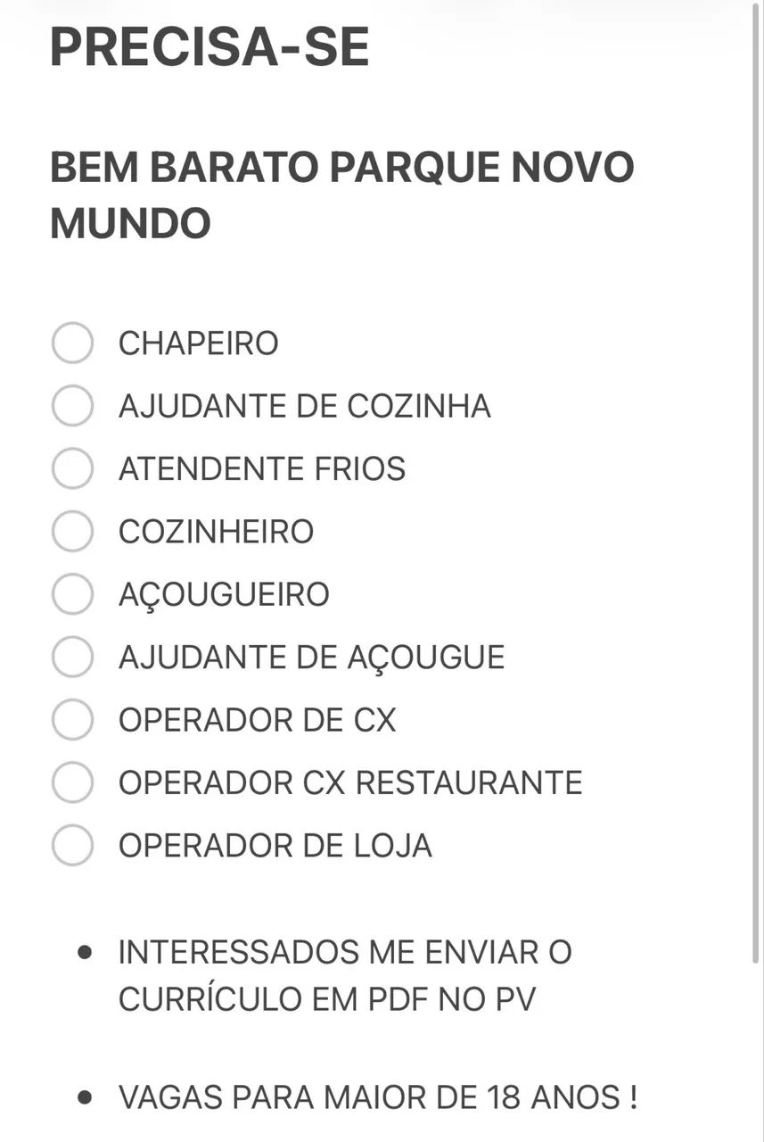 DIVERSAS VAGAS 