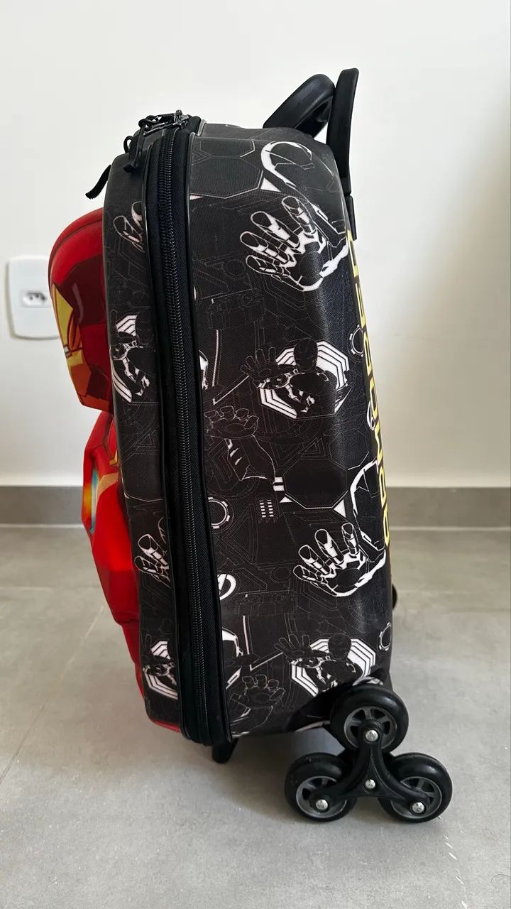 Mochila Infantil Com Rodinha Homem De Ferro - Foto 3